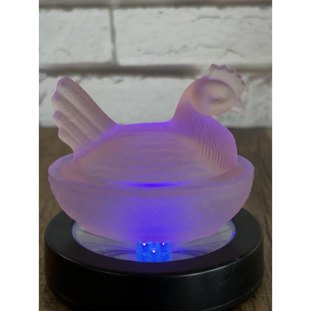 Frosted Pink Hen On Nest Salt Cellar 3.5” Rose’s Closet?